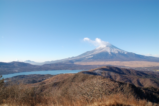 The left lake is Yamanaka Lake.