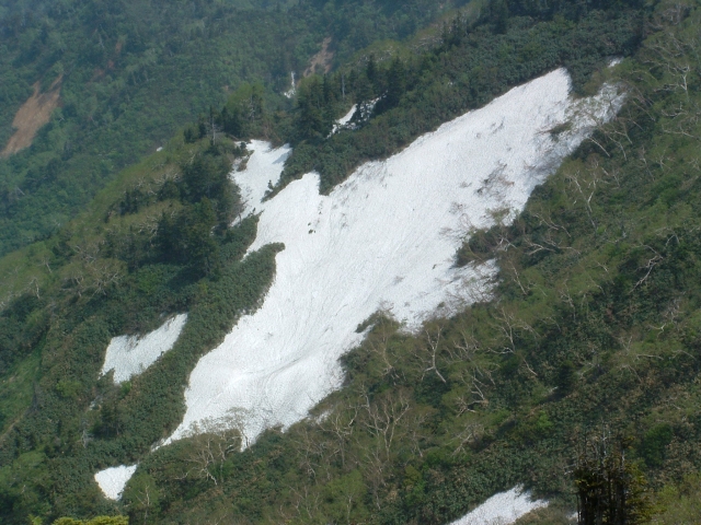 The remaining snow of the ridge.