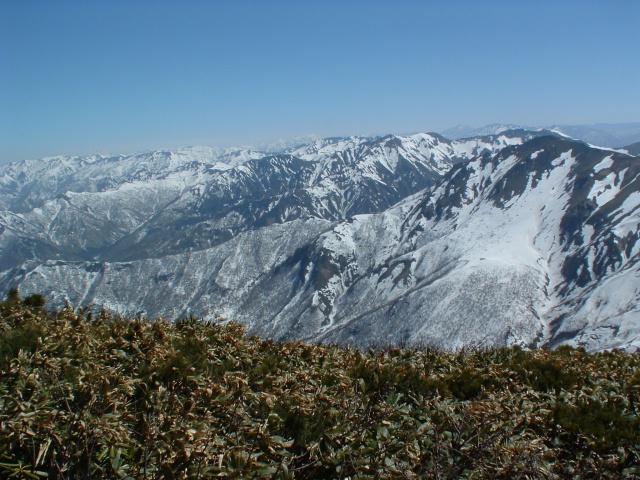 The mountains of Joetsu from the Mt. Sennokura mountaintop