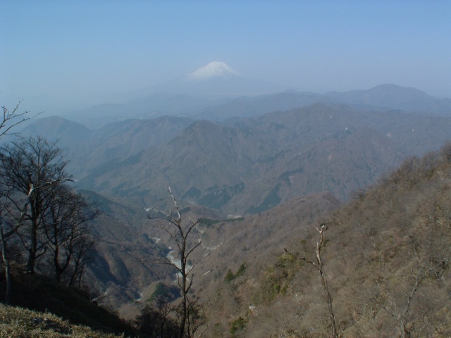 The view of Mt. Fuji area from the mountaintop of Mt. Kumasasanomine
