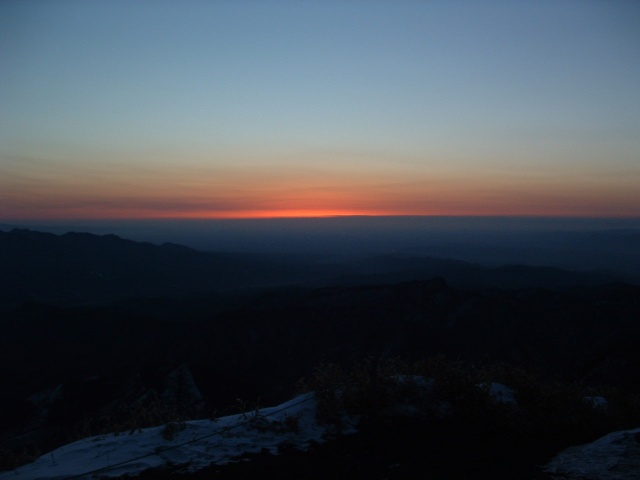 The view of the break of day from the mountaintop of Mt. Asamakakushi.