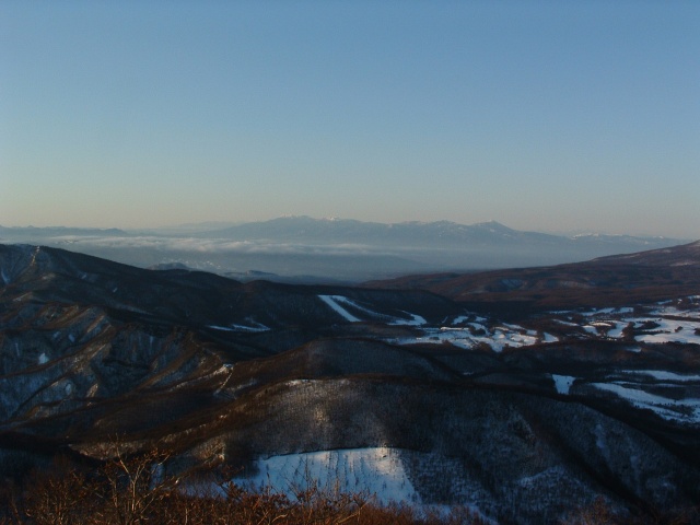 View of Yatsugatake mountains from mountaintop of Mt. Asamakakushi.