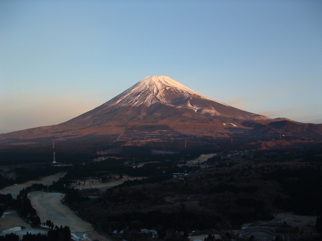 Mt. Fuji of the early morning from the mountain trail.