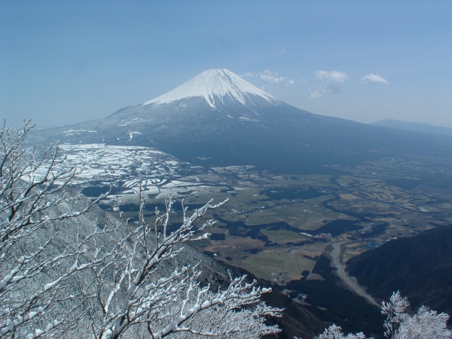 View of Mt. Fuji from mountain trail of Mt. Kenashi.
